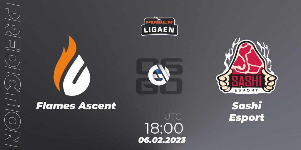 Pronóstico Flames Ascent - Sashi Esport. 06.02.2023 at 18:00, Counter-Strike (CS2), Dust2.dk Ligaen Season 22