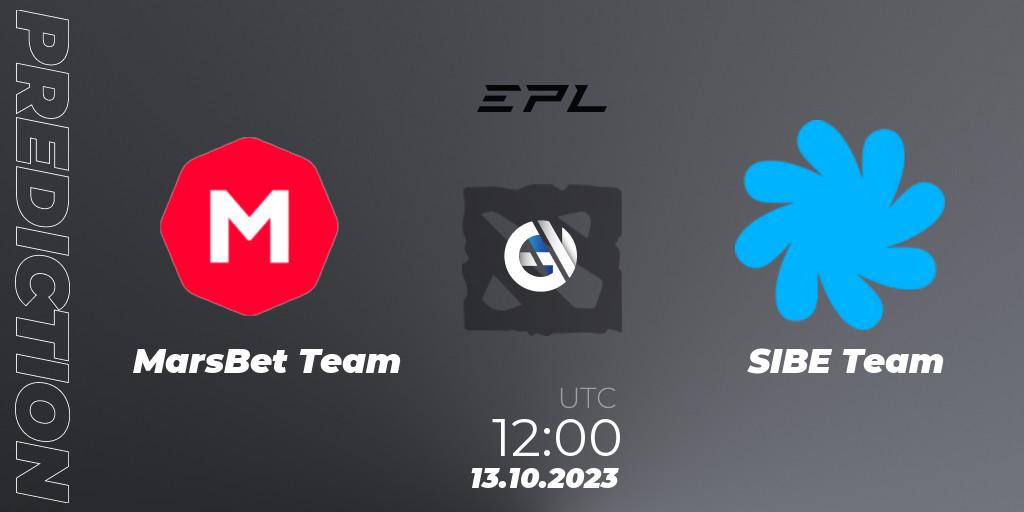 Pronóstico MarsBet Team - SIBE Team. 13.10.2023 at 12:05, Dota 2, European Pro League Season 13