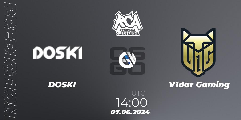Pronóstico DOSKI - V1dar Gaming. 07.06.2024 at 14:00, Counter-Strike (CS2), Regional Clash Arena CIS