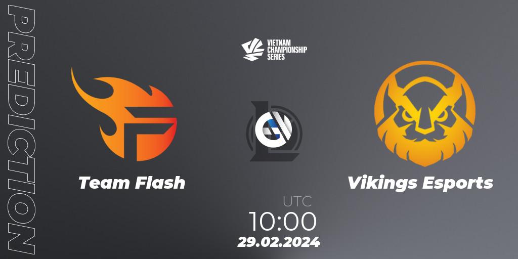 Pronóstico Team Flash - Vikings Esports. 29.02.2024 at 10:00, LoL, VCS Dawn 2024 - Group Stage