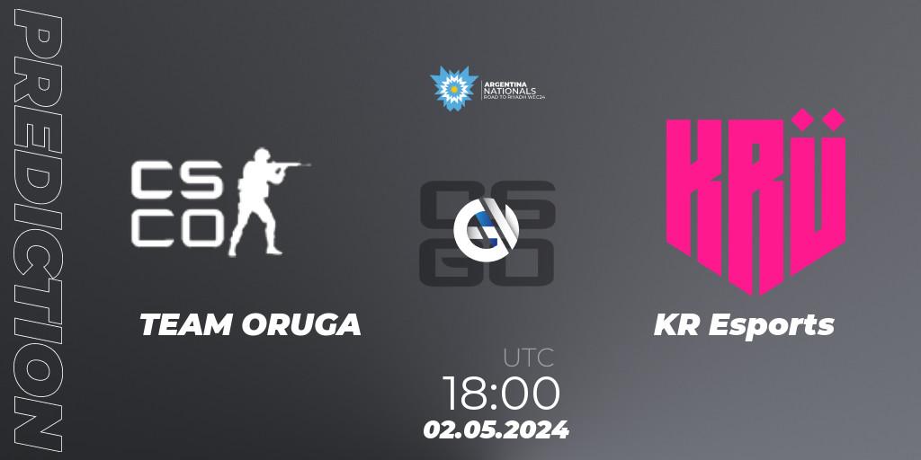 Pronóstico TEAM ORUGA - KRÜ Esports. 02.05.2024 at 18:00, Counter-Strike (CS2), IESF World Esports Championship 2024: Argentina
