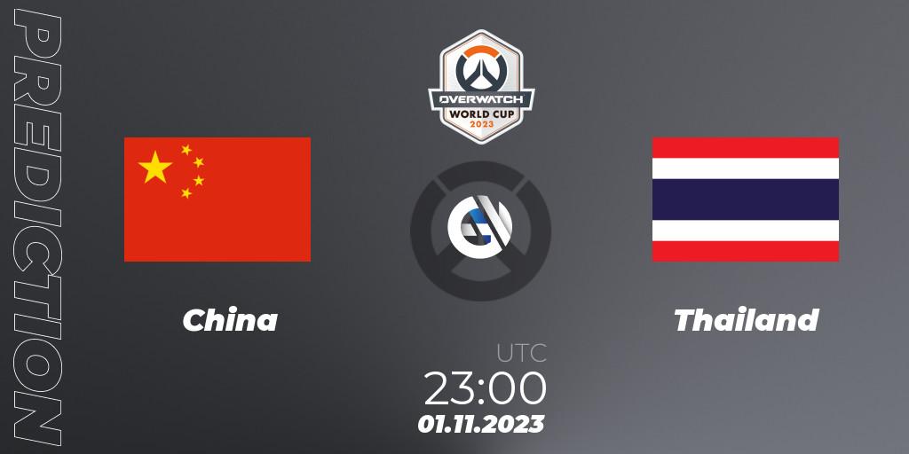 Pronóstico China - Thailand. 01.11.23, Overwatch, Overwatch World Cup 2023