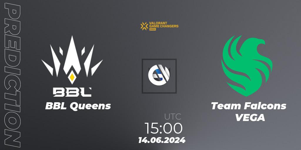 Pronóstico BBL Queens - Team Falcons VEGA. 14.06.2024 at 15:00, VALORANT, VCT 2024: Game Changers EMEA Stage 2