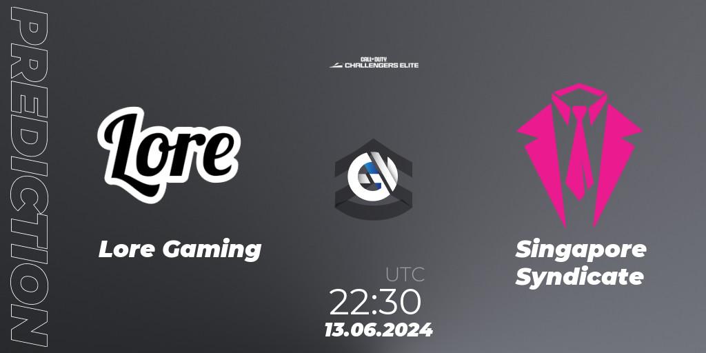 Pronóstico Lore Gaming - Singapore Syndicate. 13.06.2024 at 22:30, Call of Duty, Call of Duty Challengers 2024 - Elite 3: NA