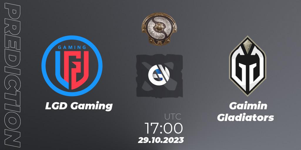 Pronóstico LGD Gaming - Gaimin Gladiators. 29.10.2023 at 17:10, Dota 2, The International 2023