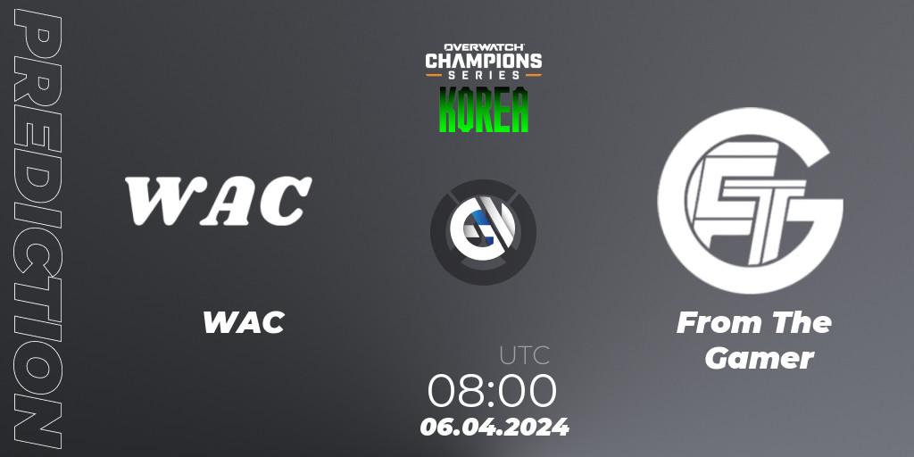 Pronóstico WAC - From The Gamer. 06.04.2024 at 08:00, Overwatch, Overwatch Champions Series 2024 - Stage 1 Korea