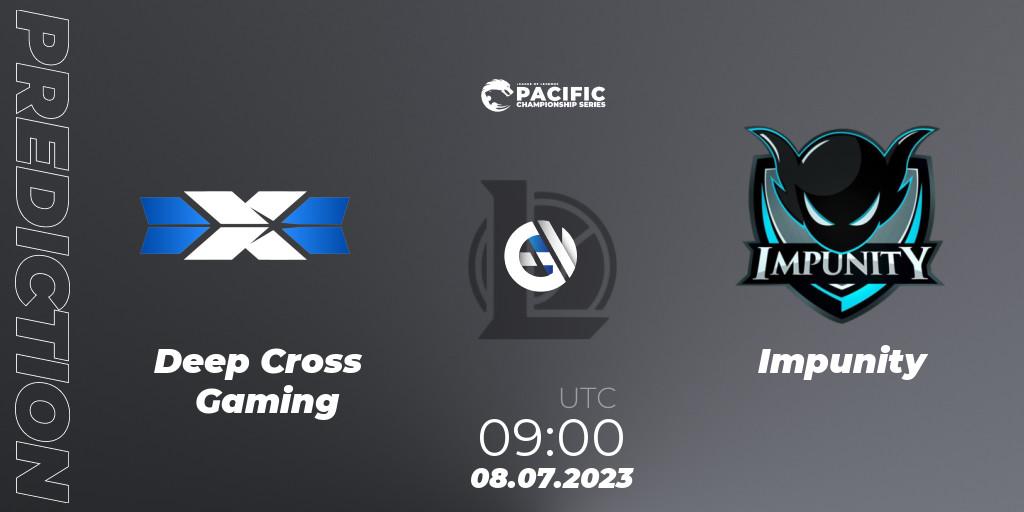 Pronóstico Deep Cross Gaming - Impunity. 08.07.2023 at 09:00, LoL, PACIFIC Championship series Group Stage