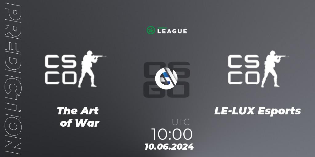 Pronóstico The Art of War - LE-LUX Esports. 10.06.2024 at 10:00, Counter-Strike (CS2), ESEA Season 49: Open Division - Oceania
