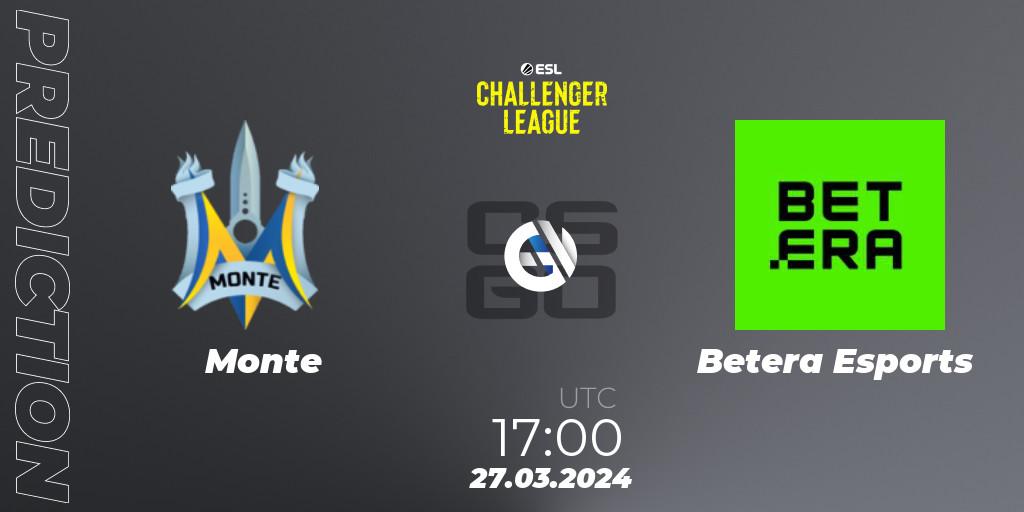 Pronóstico Monte - Betera Esports. 28.03.24, CS2 (CS:GO), ESL Challenger League Season 47: Europe