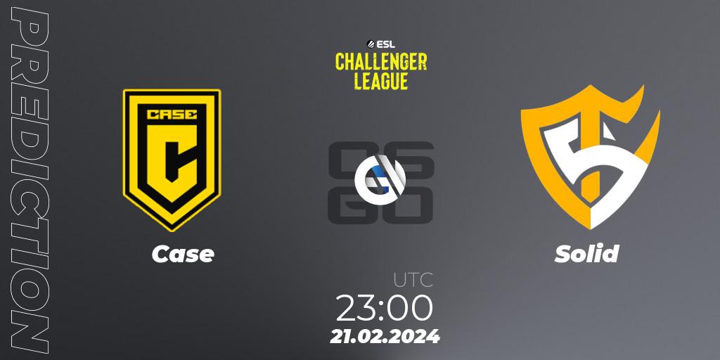Pronóstico Case - Solid. 22.02.2024 at 00:00, Counter-Strike (CS2), ESL Challenger League Season 47: South America