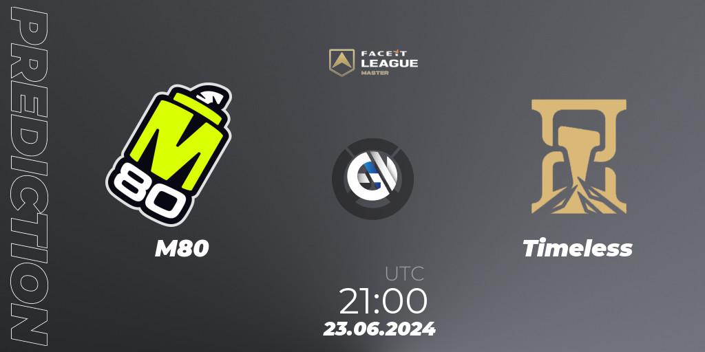 Pronóstico M80 - Timeless. 23.06.2024 at 22:00, Overwatch, FACEIT League Season 1 - NA Master Road to EWC