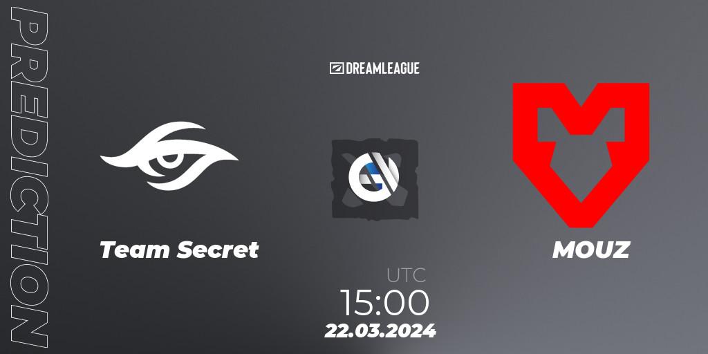 Pronóstico Team Secret - MOUZ. 22.03.24, Dota 2, DreamLeague Season 23: Western Europe Closed Qualifier
