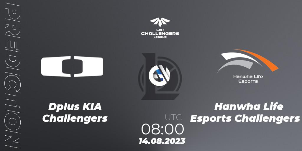 Pronóstico Dplus KIA Challengers - Hanwha Life Esports Challengers. 14.08.2023 at 08:00, LoL, LCK Challengers League 2023 Summer - Playoffs