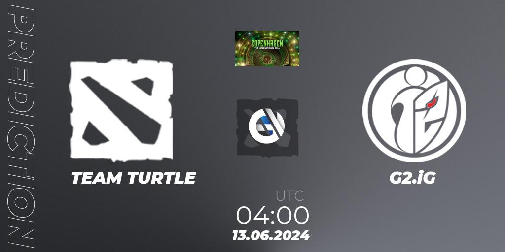 Pronóstico TEAM TURTLE - G2.iG. 13.06.2024 at 04:00, Dota 2, The International 2024 - China Closed Qualifier