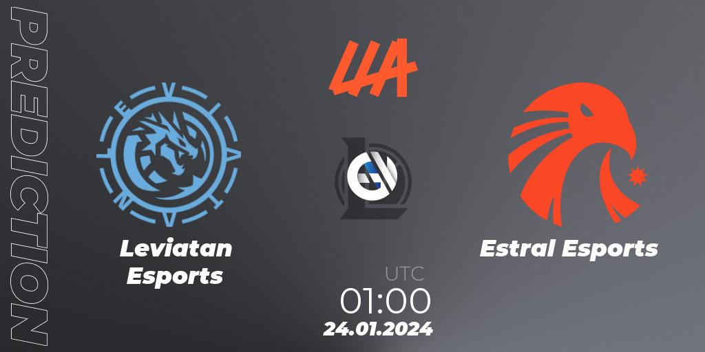 Pronóstico Leviatan Esports - Estral Esports. 24.01.2024 at 01:00, LoL, LLA 2024 Opening Group Stage
