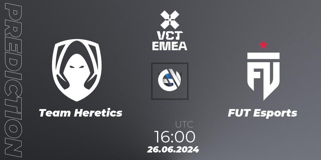 Pronóstico Team Heretics - FUT Esports. 26.06.2024 at 16:00, VALORANT, VALORANT Champions Tour 2024: EMEA League - Stage 2 - Group Stage