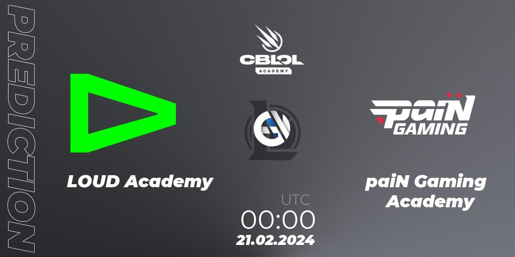 Pronóstico LOUD Academy - paiN Gaming Academy. 21.02.24, LoL, CBLOL Academy Split 1 2024