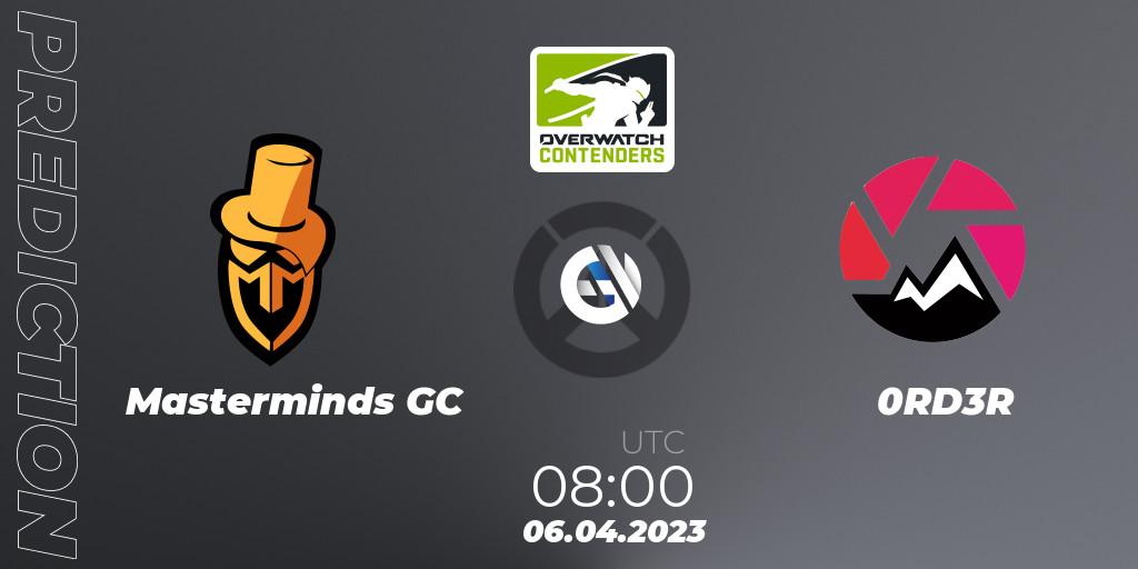 Pronóstico Masterminds GC - 0RD3R. 06.04.2023 at 08:00, Overwatch, Overwatch Contenders 2023 Spring Series: Australia/New Zealand
