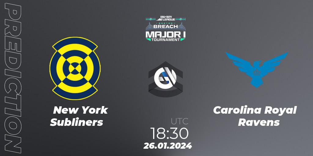 Pronóstico New York Subliners - Carolina Royal Ravens. 26.01.2024 at 18:30, Call of Duty, Call of Duty League 2024: Stage 1 Major