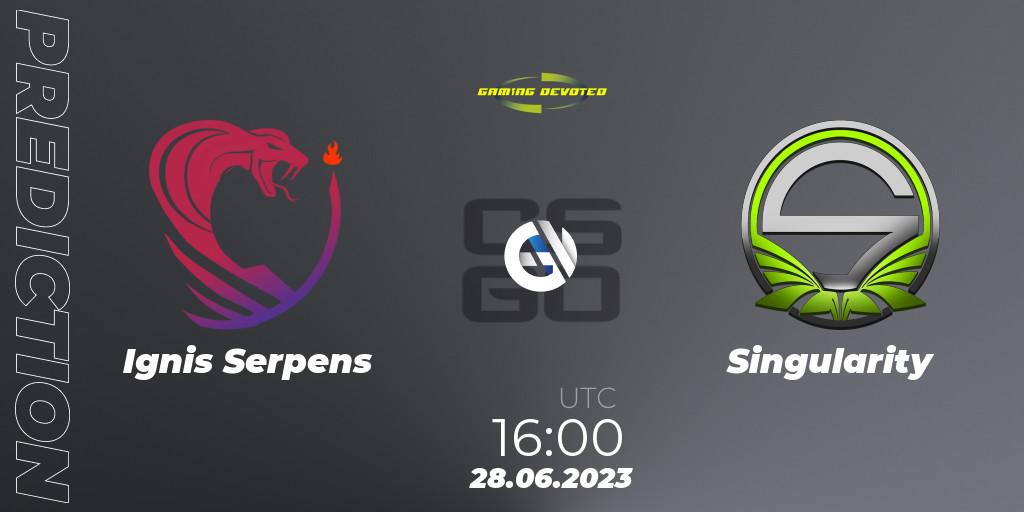 Pronóstico Ignis Serpens - Singularity. 28.06.23, CS2 (CS:GO), Gaming Devoted Become The Best: Series #2