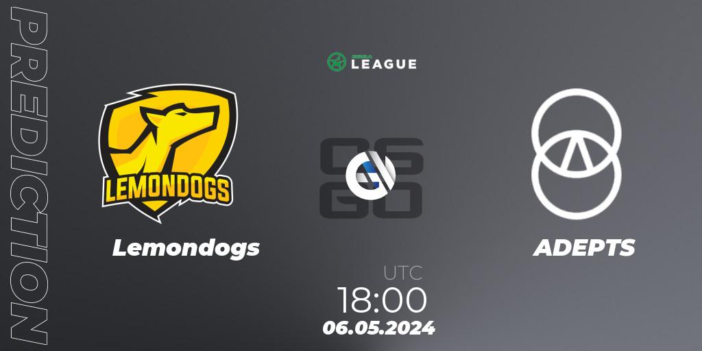Pronóstico Lemondogs - ADEPTS. 06.05.2024 at 18:00, Counter-Strike (CS2), ESEA Season 49: Advanced Division - Europe