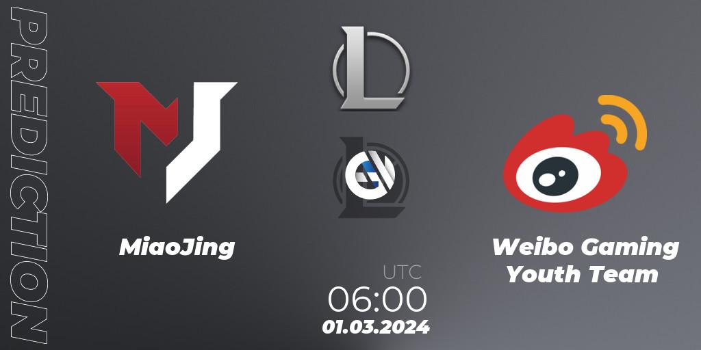 Pronóstico MiaoJing - Weibo Gaming Youth Team. 01.03.24, LoL, LDL 2024 - Stage 1