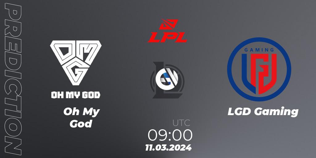 Pronóstico Oh My God - LGD Gaming. 11.03.24, LoL, LPL Spring 2024 - Group Stage