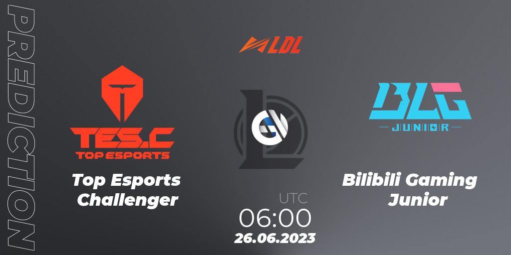 Pronóstico Top Esports Challenger - Bilibili Gaming Junior. 26.06.2023 at 06:00, LoL, LDL 2023 - Regular Season - Stage 3