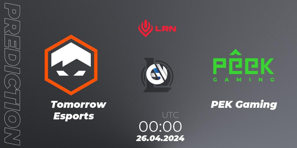 Pronóstico Tomorrow Esports - PÊEK Gaming. 26.04.24, LoL, Liga Regional Norte 2024