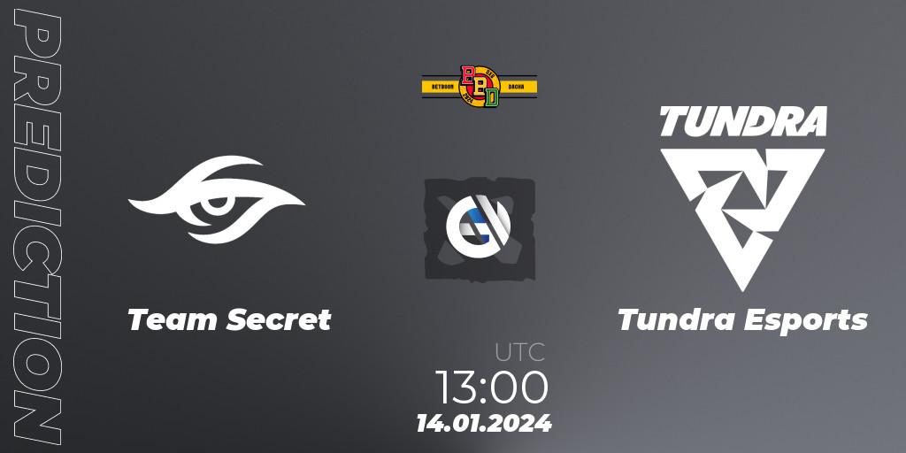 Pronóstico Team Secret - Tundra Esports. 14.01.2024 at 12:59, Dota 2, BetBoom Dacha Dubai 2024: WEU Closed Qualifier