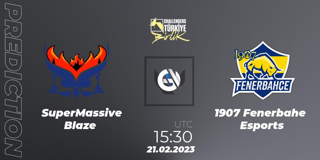 Pronóstico SuperMassive Blaze - 1907 Fenerbahçe Esports. 21.02.2023 at 15:00, VALORANT, VALORANT Challengers 2023 Turkey: Birlik Split 1