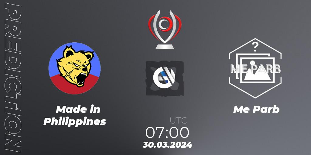 Pronóstico Made in Philippines - Me Parb. 30.03.2024 at 07:00, Dota 2, Opus League
