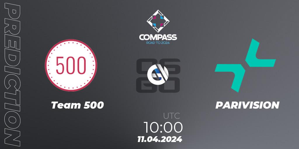 Pronóstico Team 500 - PARIVISION. 11.04.24, CS2 (CS:GO), YaLLa Compass Spring 2024