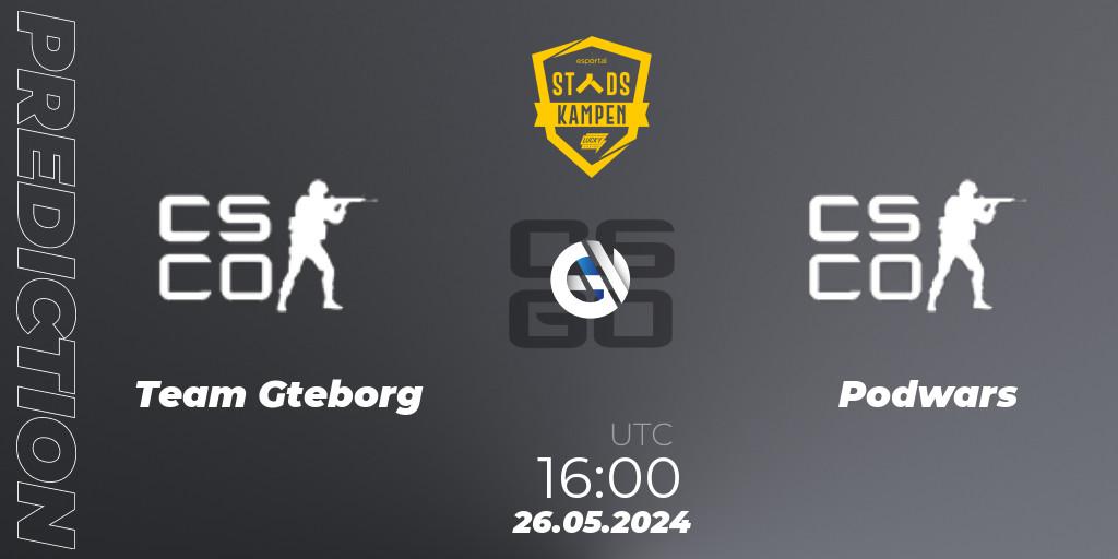 Pronóstico Team Göteborg - Podwars. 26.05.2024 at 16:00, Counter-Strike (CS2), LuckyCasino Stadskampen
