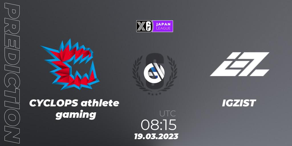 Pronóstico CYCLOPS athlete gaming - IGZIST. 19.03.2023 at 08:15, Rainbow Six, Japan League 2023 - Stage 1