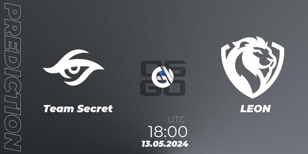 Pronóstico Team Secret - LEON. 13.05.2024 at 19:00, Counter-Strike (CS2), CCT Season 2 Europe Series 4 Closed Qualifier