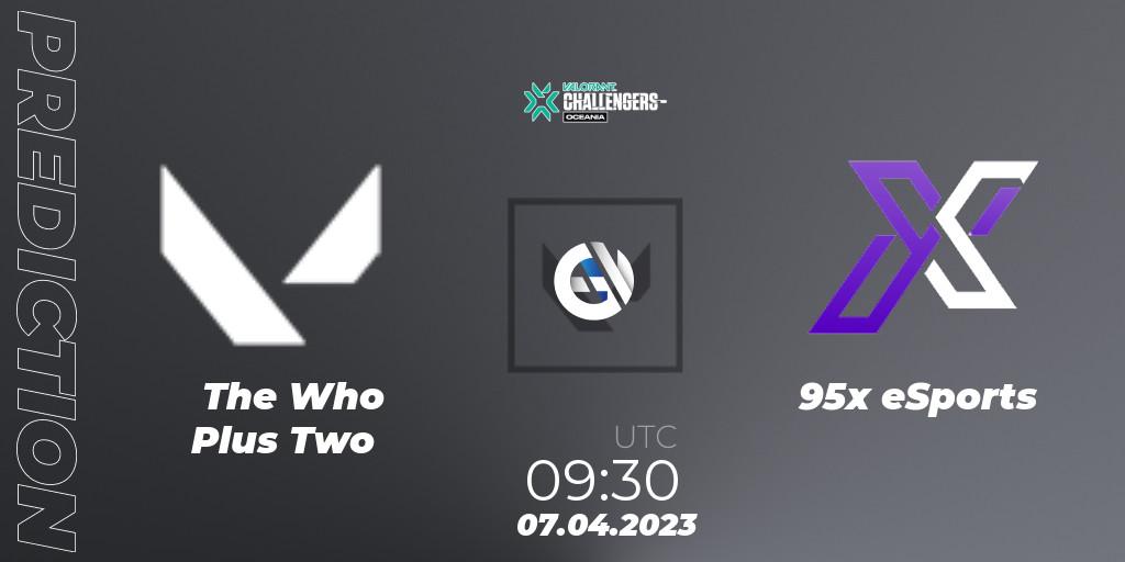 Pronóstico The Who Plus Two - 95x eSports. 07.04.23, VALORANT, VALORANT Challengers 2023: Oceania Split 2 - Group Stage