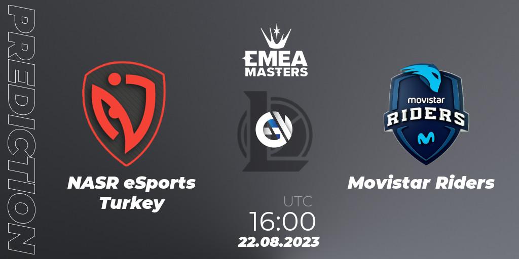 Pronóstico NASR eSports Turkey - Movistar Riders. 22.08.2023 at 16:00, LoL, EMEA Masters Summer 2023
