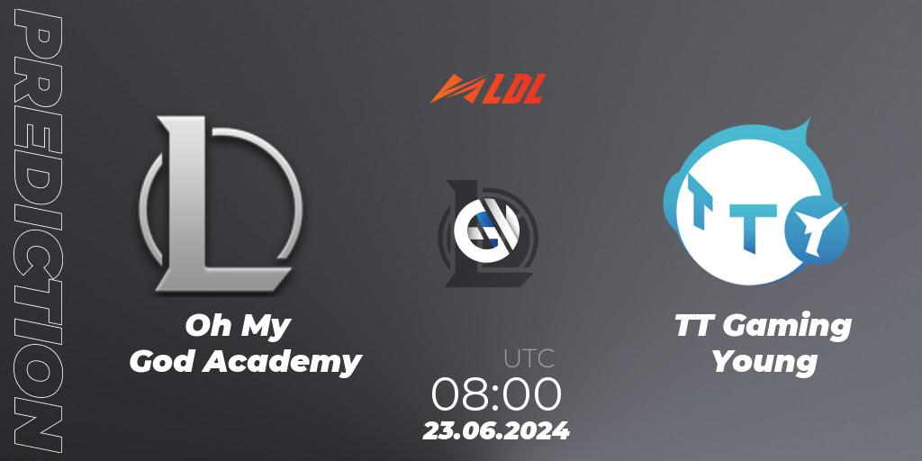 Pronóstico Oh My God Academy - TT Gaming Young. 23.06.2024 at 08:00, LoL, LDL 2024 - Stage 3