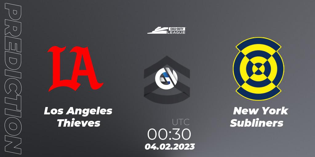 Pronóstico Los Angeles Thieves - New York Subliners. 04.02.2023 at 00:30, Call of Duty, Call of Duty League 2023: Stage 2 Major