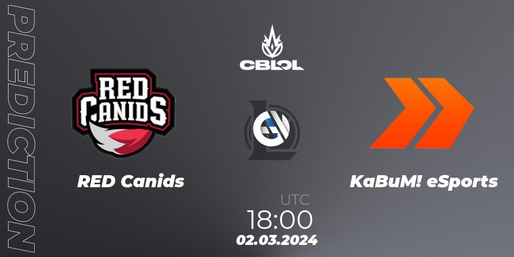 Pronóstico RED Canids - KaBuM! eSports. 02.03.2024 at 18:00, LoL, CBLOL Split 1 2024 - Group Stage