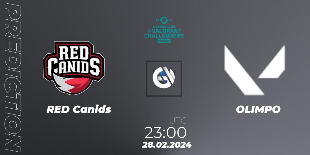 Pronóstico RED Canids - OLIMPO. 28.02.2024 at 22:15, VALORANT, VALORANT Challengers Brazil 2024: Split 1