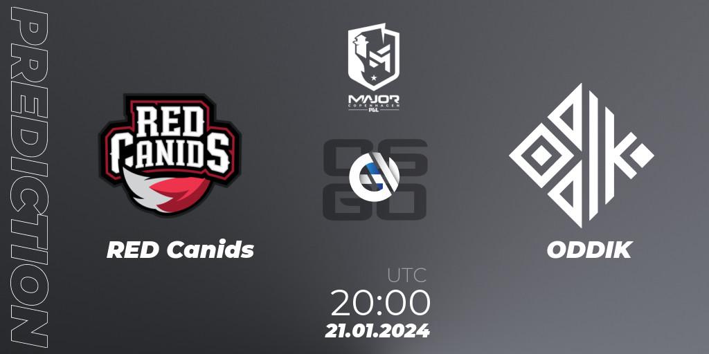 Pronóstico RED Canids - ODDIK. 21.01.2024 at 20:00, Counter-Strike (CS2), PGL CS2 Major Copenhagen 2024 South America RMR Closed Qualifier