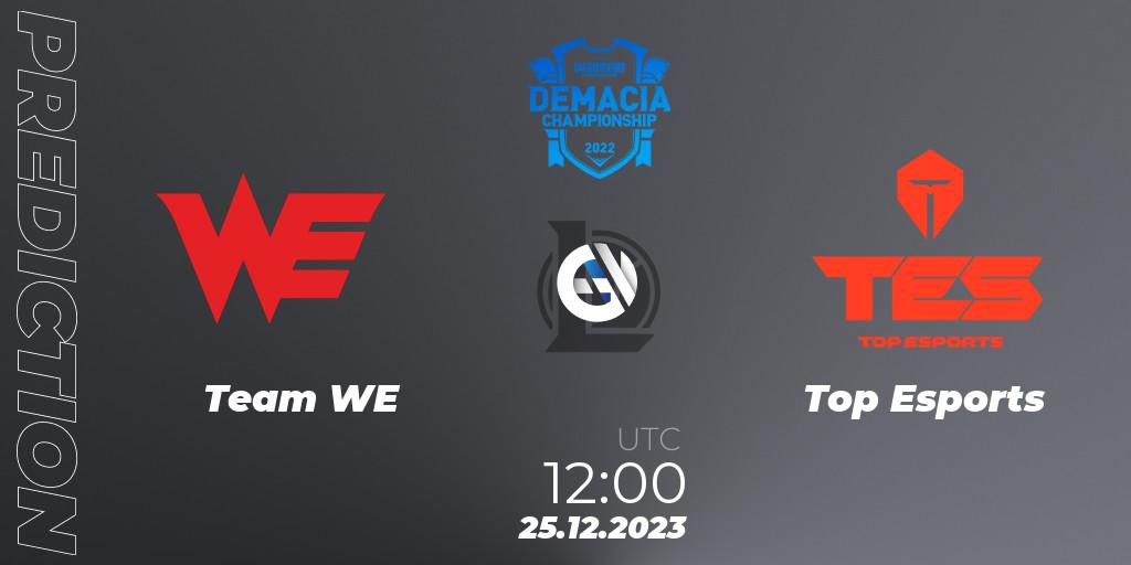 Pronóstico Team WE - Top Esports. 25.12.2023 at 13:00, LoL, Demacia Cup 2023 Group Stage