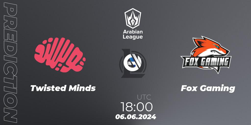 Pronóstico Twisted Minds - Fox Gaming. 06.06.2024 at 18:00, LoL, Arabian League Summer 2024