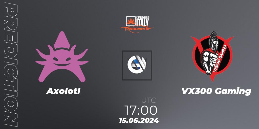 Pronóstico Axolotl - VX300 Gaming. 15.06.2024 at 17:00, VALORANT, VALORANT Challengers 2024 Italy: Rinascimento Split 2
