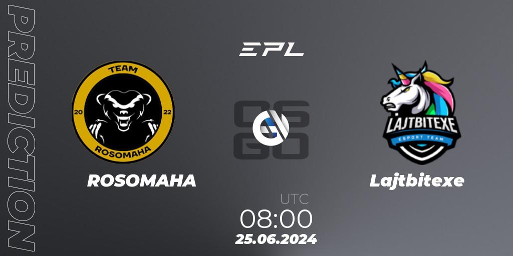 Pronóstico ROSOMAHA - Lajtbitexe. 25.06.2024 at 08:00, Counter-Strike (CS2), European Pro League Season 18: Division 2