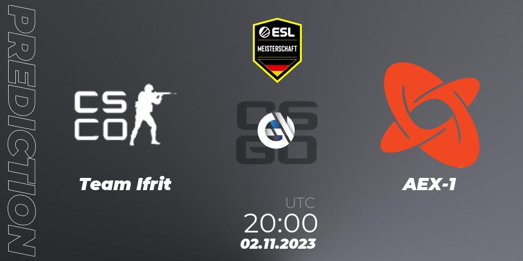 Pronóstico Team Ifrit - AEX-1. 02.11.2023 at 20:00, Counter-Strike (CS2), ESL Meisterschaft: Autumn 2023