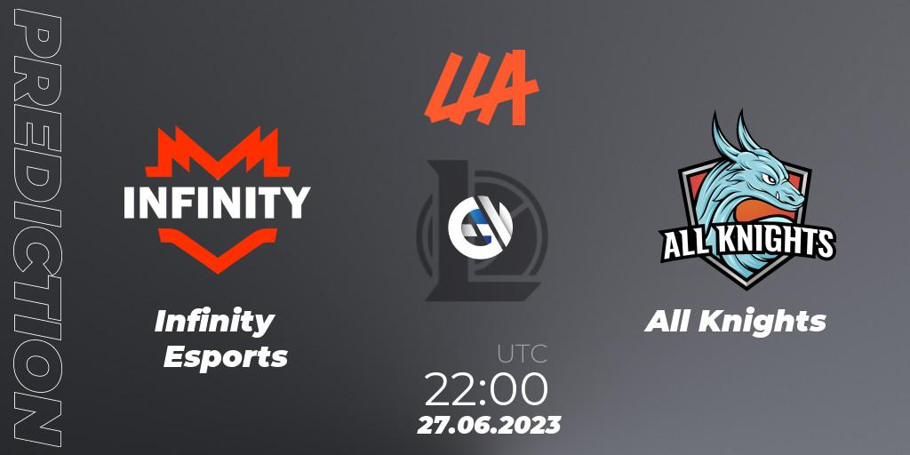 Pronóstico Infinity Esports - All Knights. 27.06.2023 at 22:00, LoL, LLA Closing 2023 - Group Stage