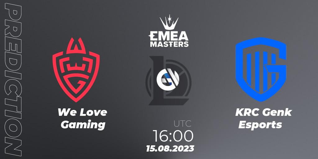 Pronóstico We Love Gaming - KRC Genk Esports. 15.08.23, LoL, EMEA Masters Summer 2023